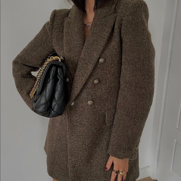 Zara oversized wool blend coat bloggers fav